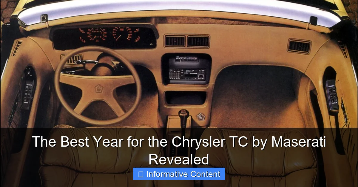 The Best Year for the Chrysler TC by Maserati Revealed