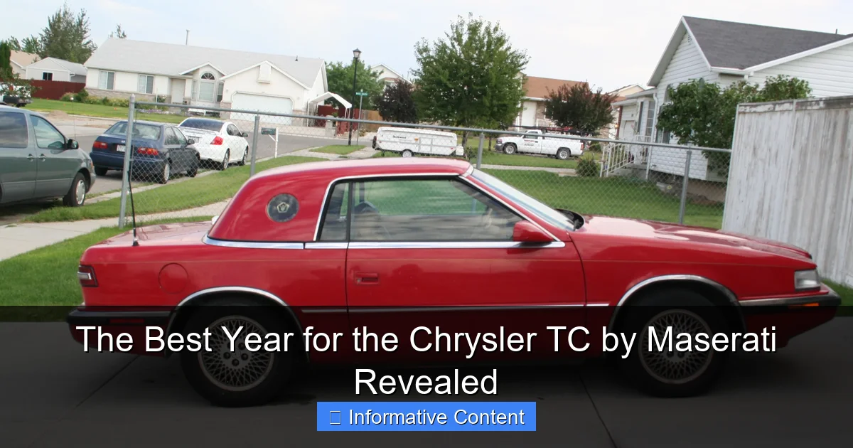 The Best Year for the Chrysler TC by Maserati Revealed