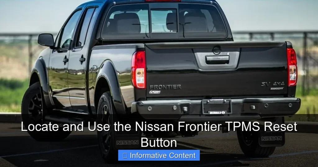 Locate and Use the Nissan Frontier TPMS Reset Button