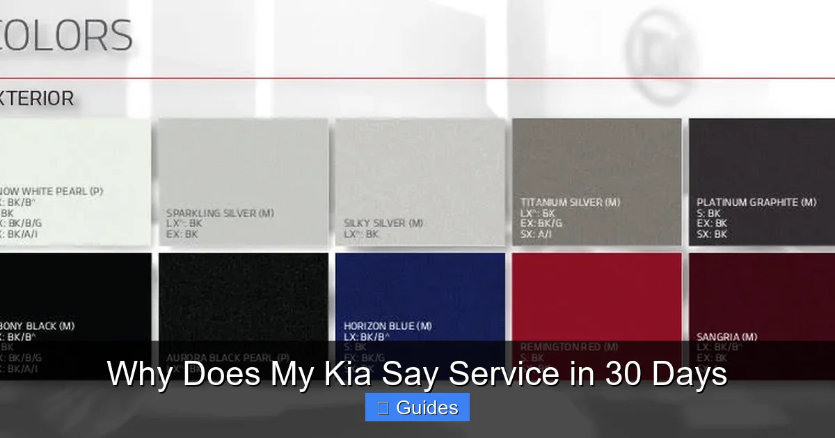 Why Does My Kia Say Service in 30 Days