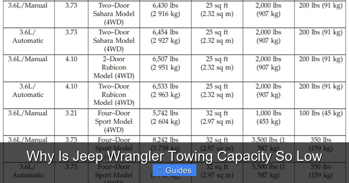 Why Is Jeep Wrangler Towing Capacity So Low
