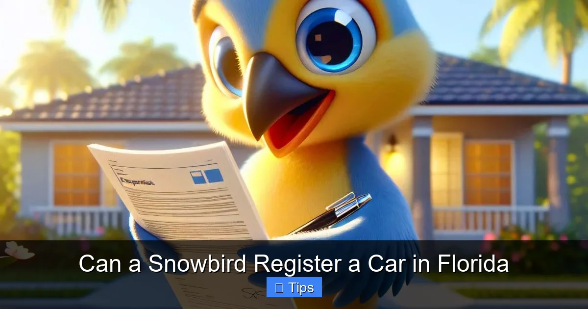Can a Snowbird Register a Car in Florida