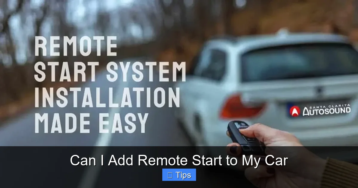Can I Add Remote Start to My Car