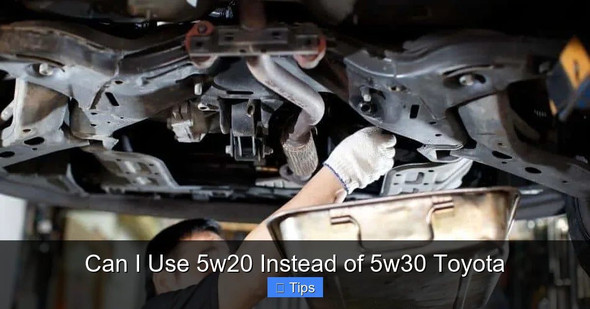 Can I Use 5w20 Instead of 5w30 Toyota