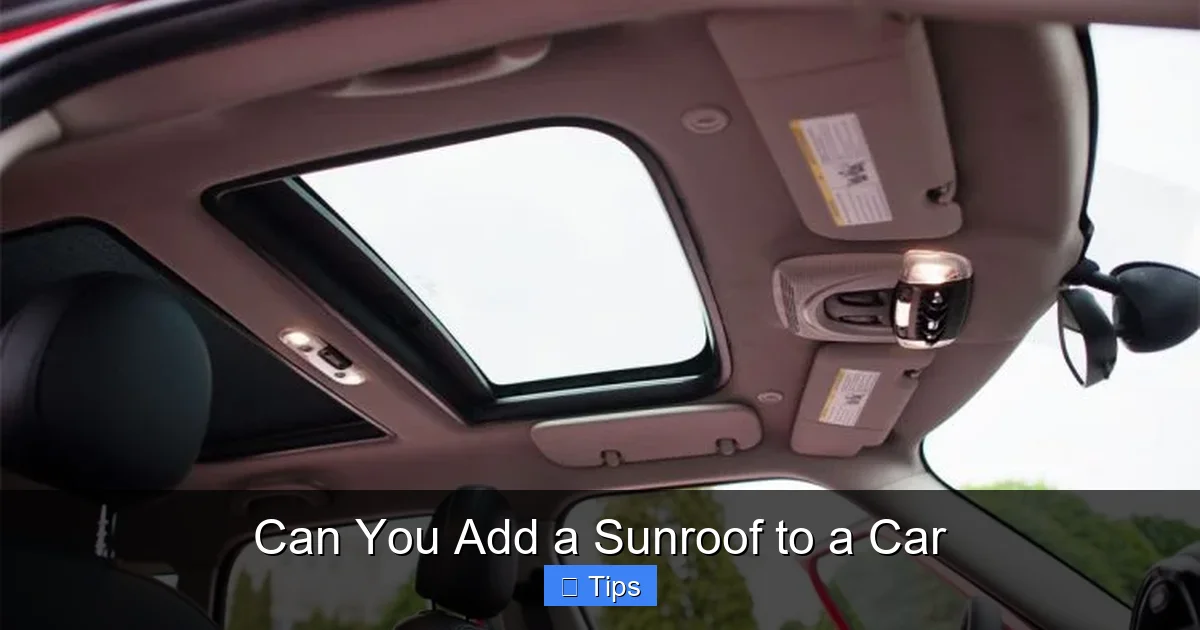 Can You Add a Sunroof to a Car