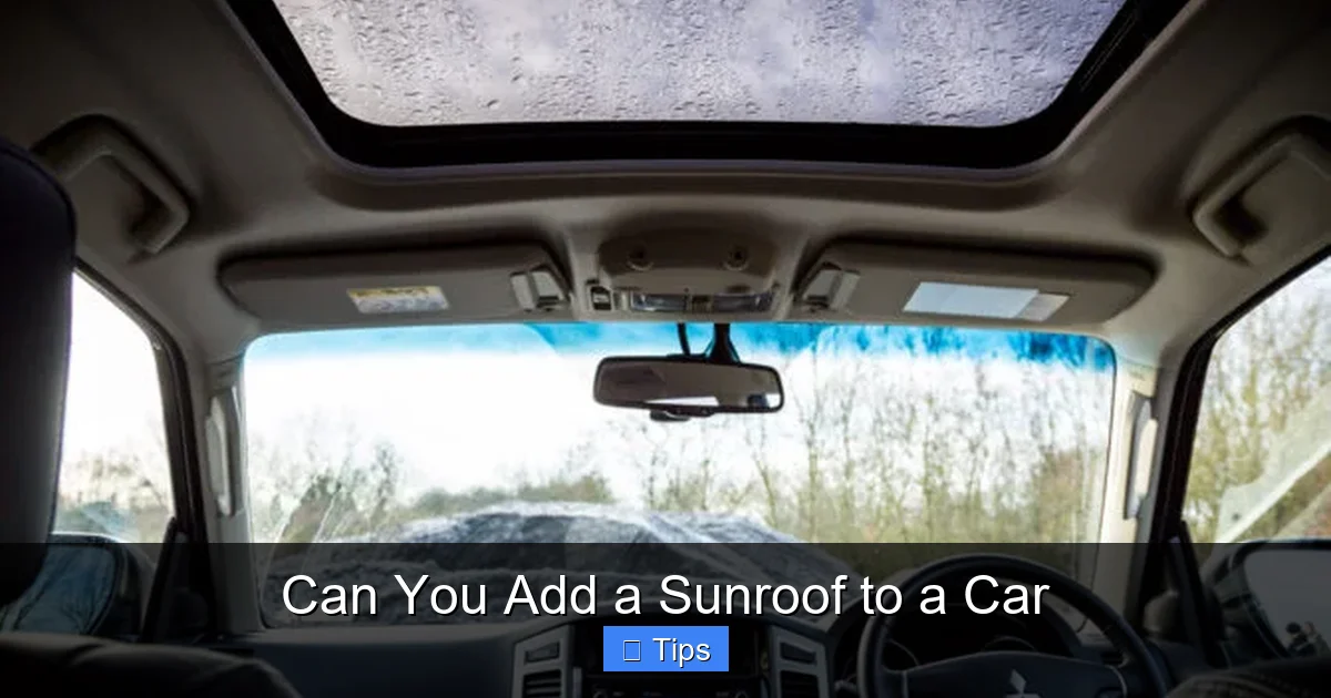 Can You Add a Sunroof to a Car