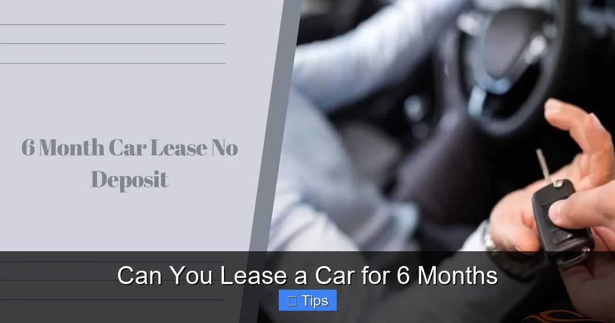 Can You Lease a Car for 6 Months