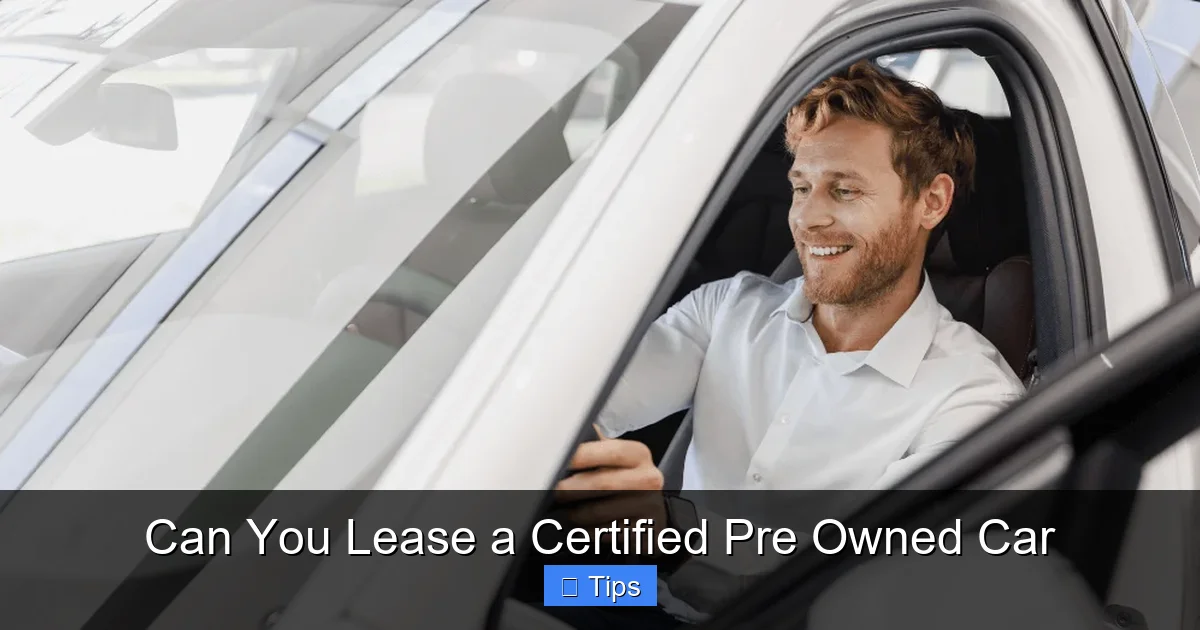 Can You Lease a Certified Pre Owned Car