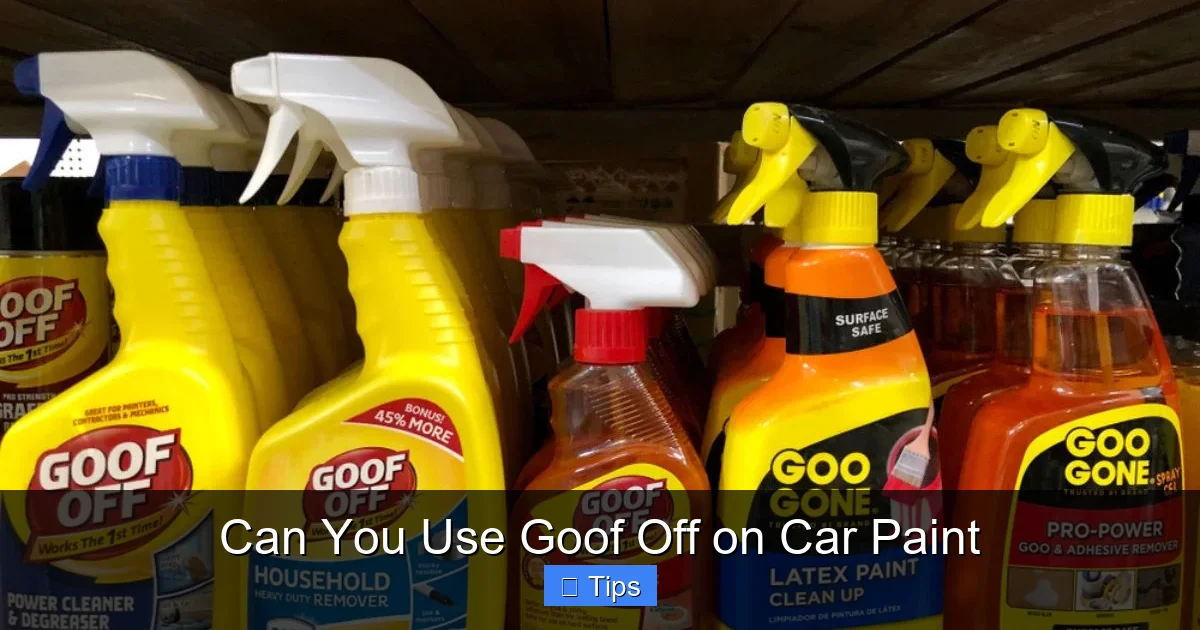 Can You Use Goof Off on Car Paint