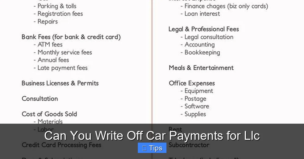 Can You Write Off Car Payments for Llc