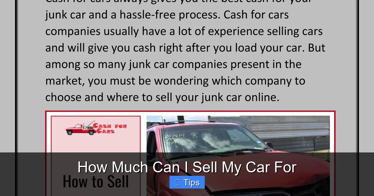 How Much Can I Sell My Car For