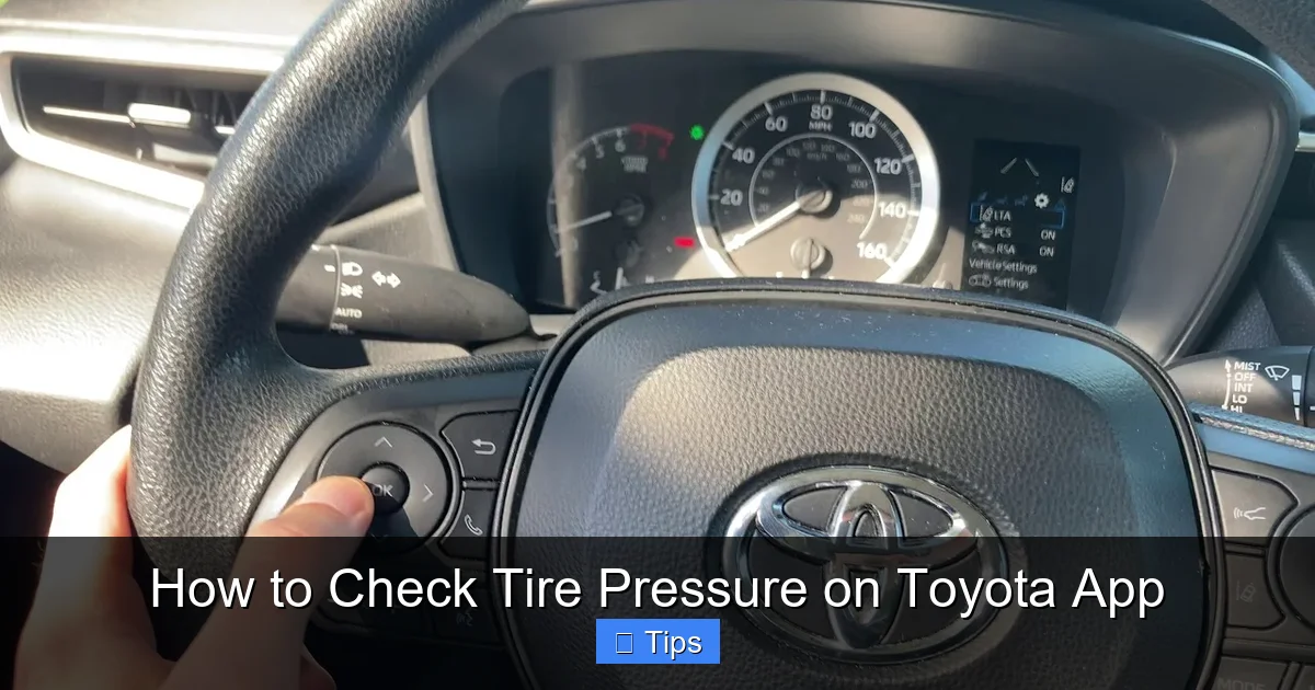 How to Check Tire Pressure on Toyota App