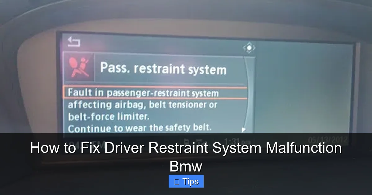 How to Fix Driver Restraint System Malfunction Bmw