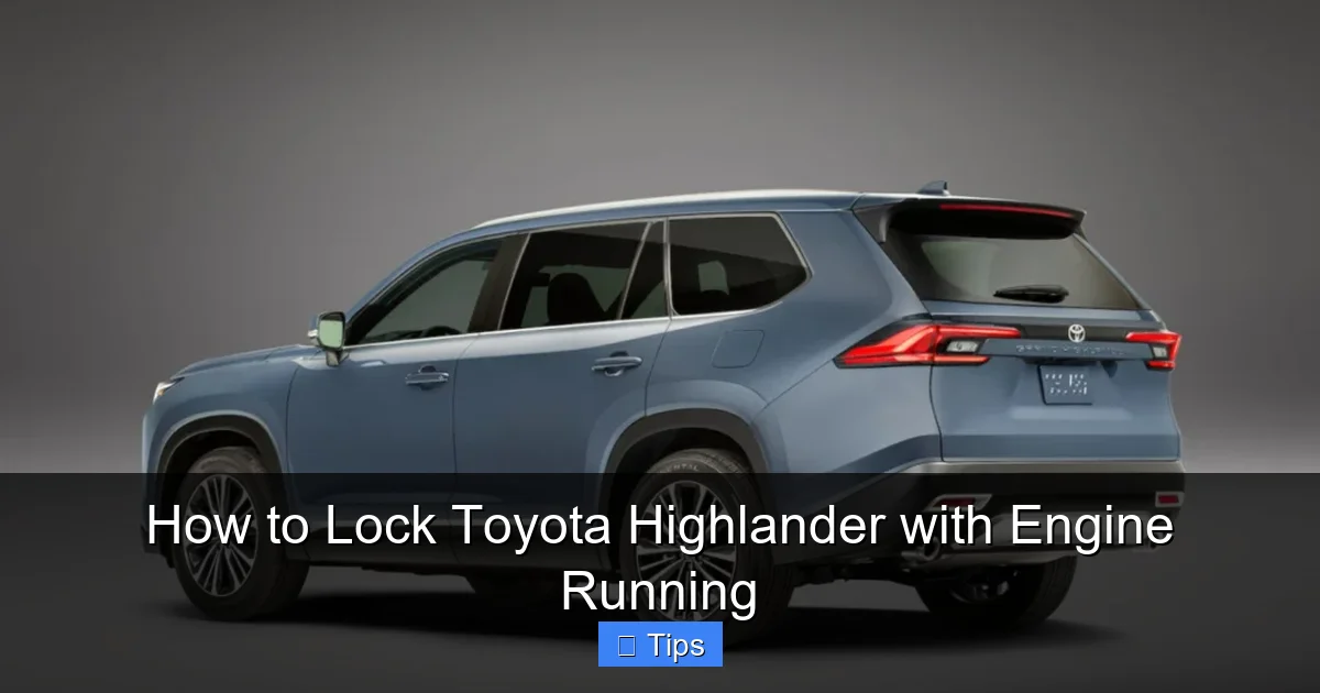 How to Lock Toyota Highlander with Engine Running