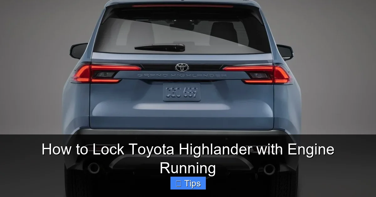 How to Lock Toyota Highlander with Engine Running