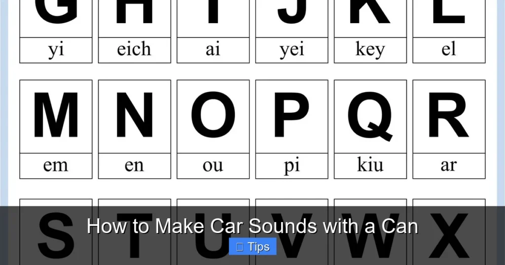 How to Make Car Sounds with a Can