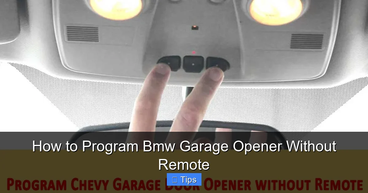 How to Program Bmw Garage Opener Without Remote