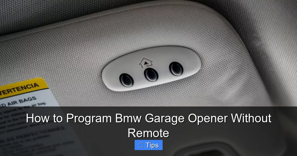 How to Program Bmw Garage Opener Without Remote