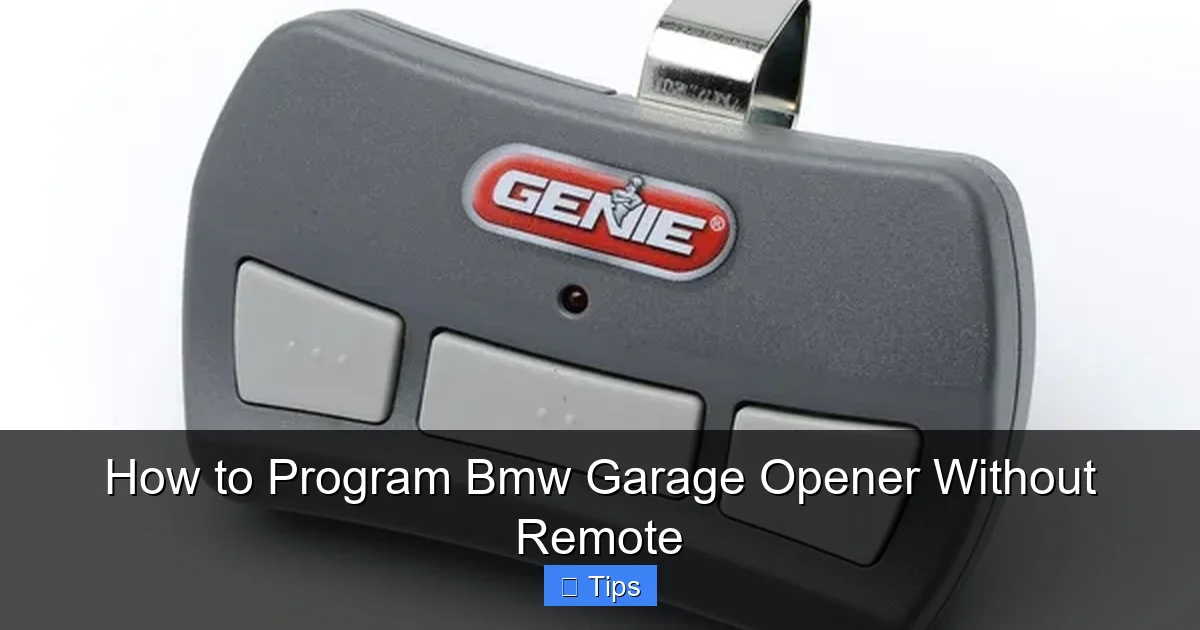 How to Program Bmw Garage Opener Without Remote