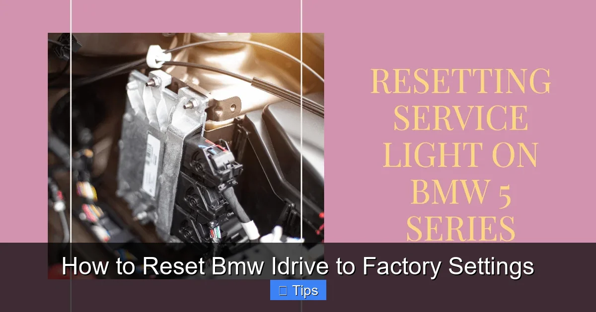 How to Reset Bmw Idrive to Factory Settings
