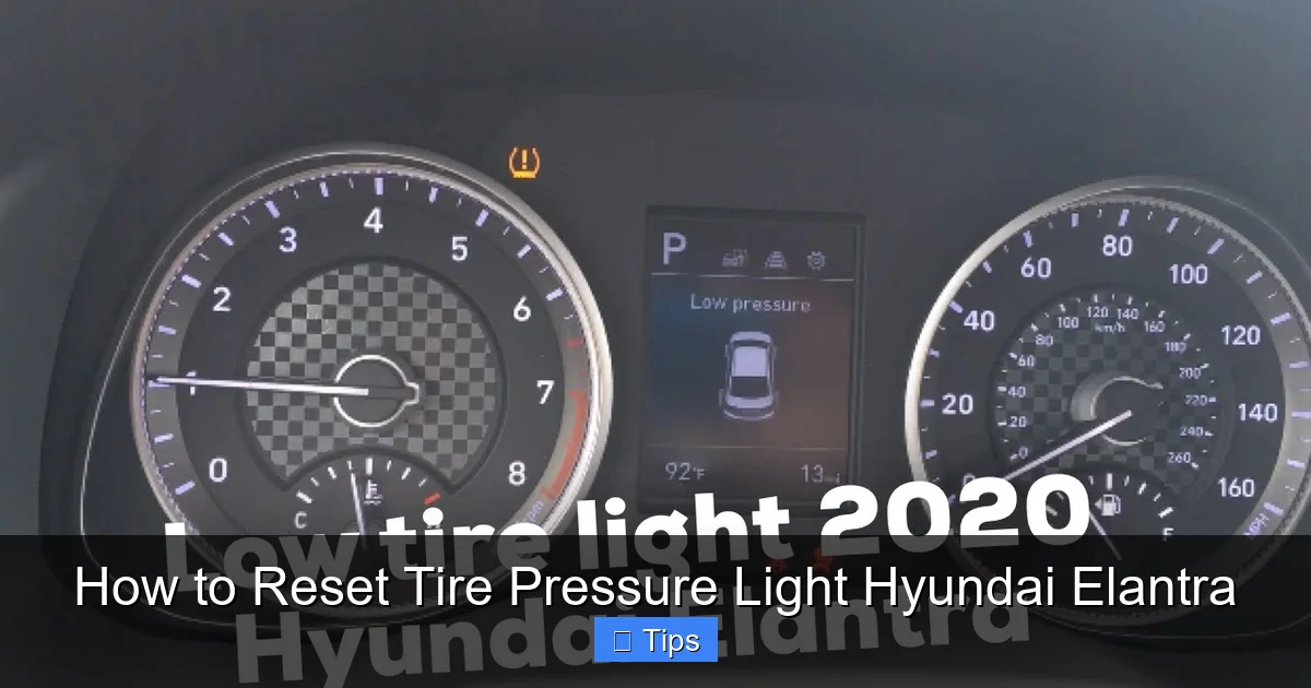 How to Reset Tire Pressure Light Hyundai Elantra