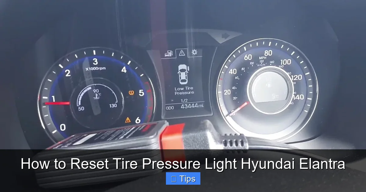 How to Reset Tire Pressure Light Hyundai Elantra