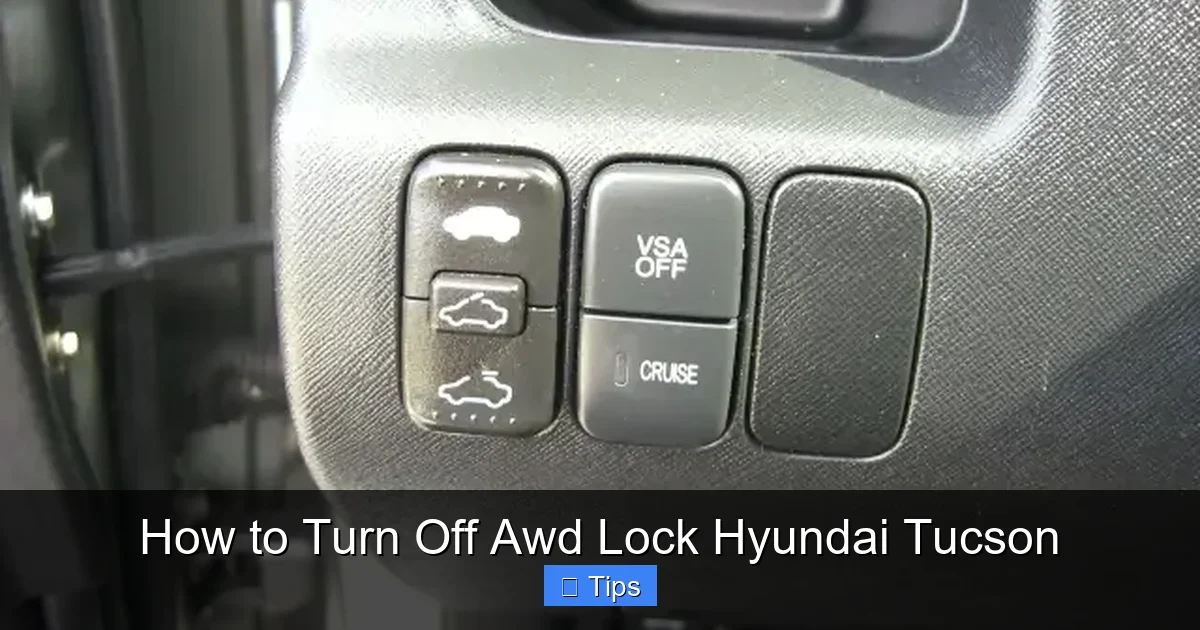 How to Turn Off Awd Lock Hyundai Tucson