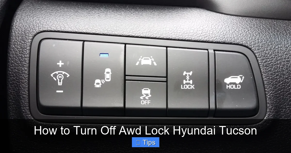 How to Turn Off Awd Lock Hyundai Tucson