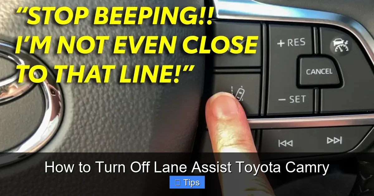 How to Turn Off Lane Assist Toyota Camry
