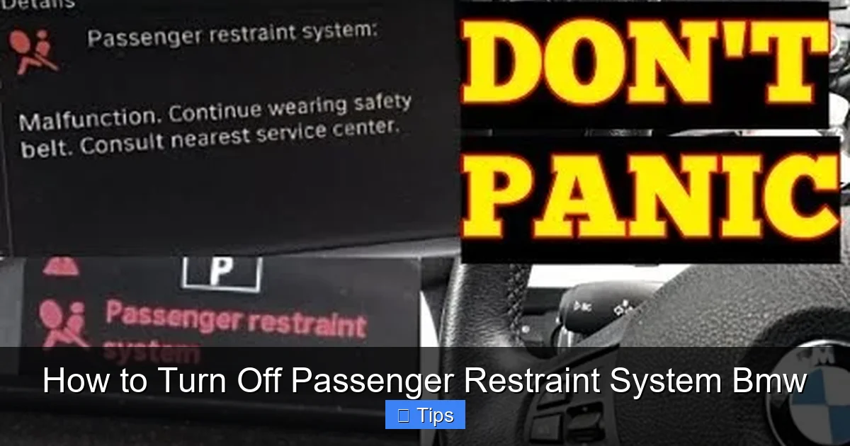 How to Turn Off Passenger Restraint System Bmw