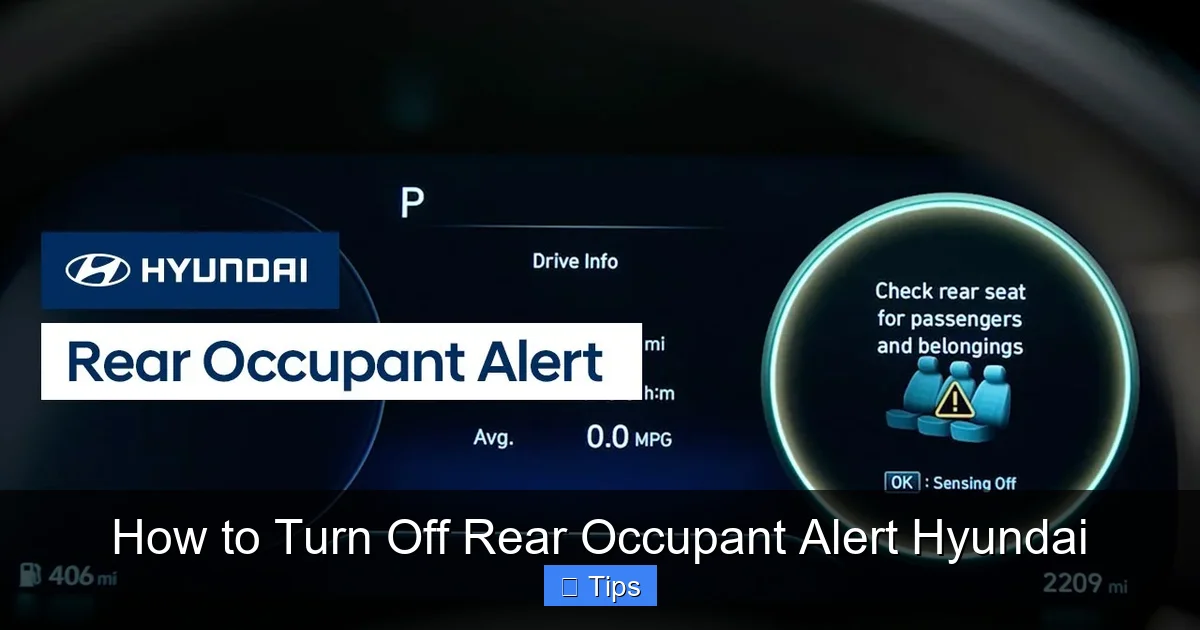 How to Turn Off Rear Occupant Alert Hyundai