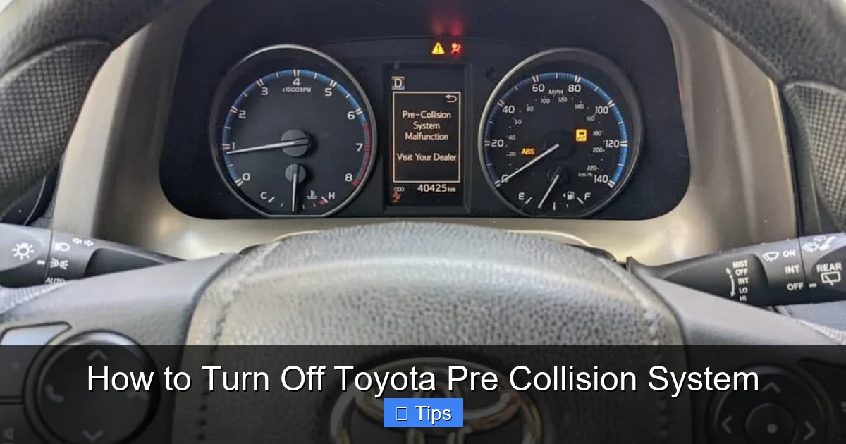 How to Turn Off Toyota Pre Collision System