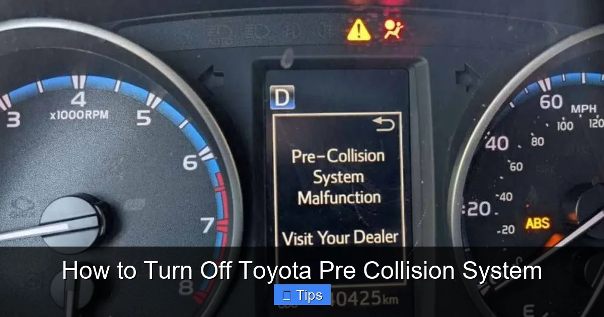 How to Turn Off Toyota Pre Collision System