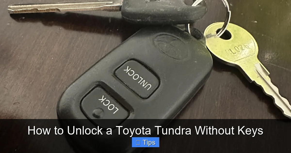 How to Unlock a Toyota Tundra Without Keys
