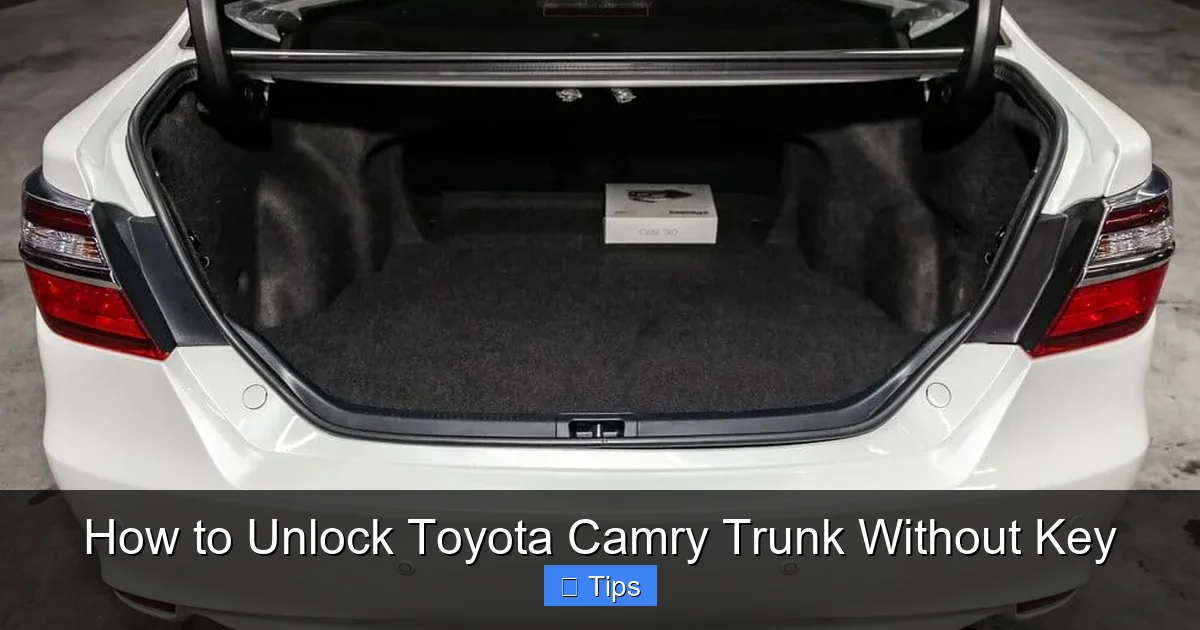 How to Unlock Toyota Camry Trunk Without Key