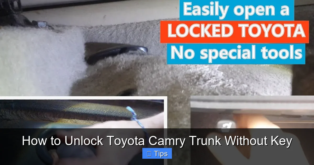 How to Unlock Toyota Camry Trunk Without Key