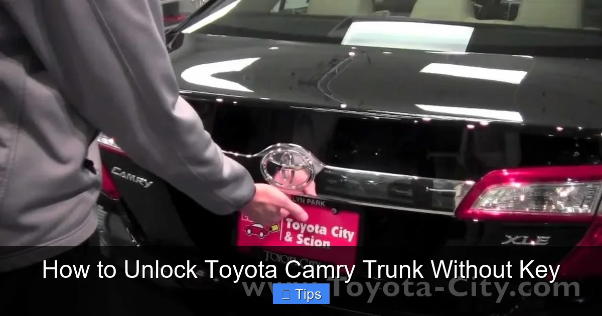 How to Unlock Toyota Camry Trunk Without Key