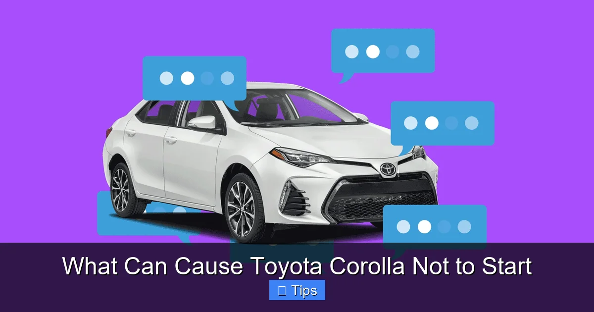 What Can Cause Toyota Corolla Not to Start