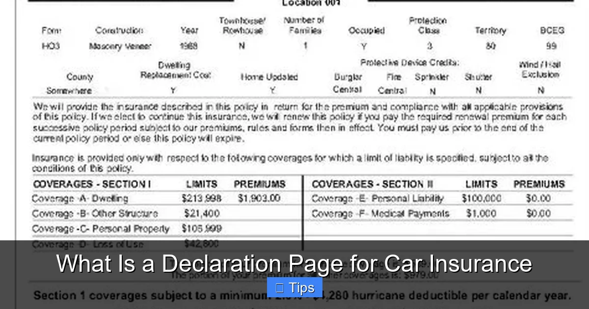 What Is a Declaration Page for Car Insurance