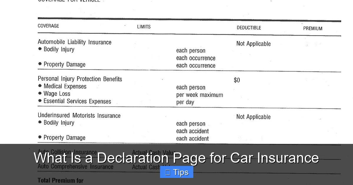 What Is a Declaration Page for Car Insurance