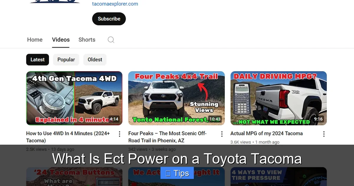 What Is Ect Power on a Toyota Tacoma