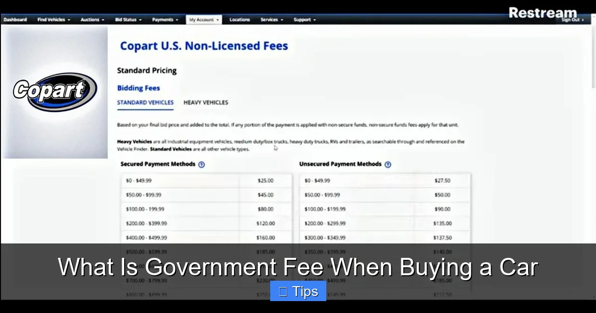What Is Government Fee When Buying a Car