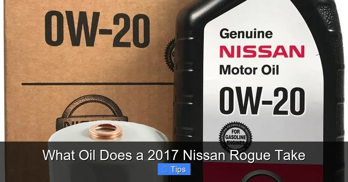 What Oil Does a 2017 Nissan Rogue Take