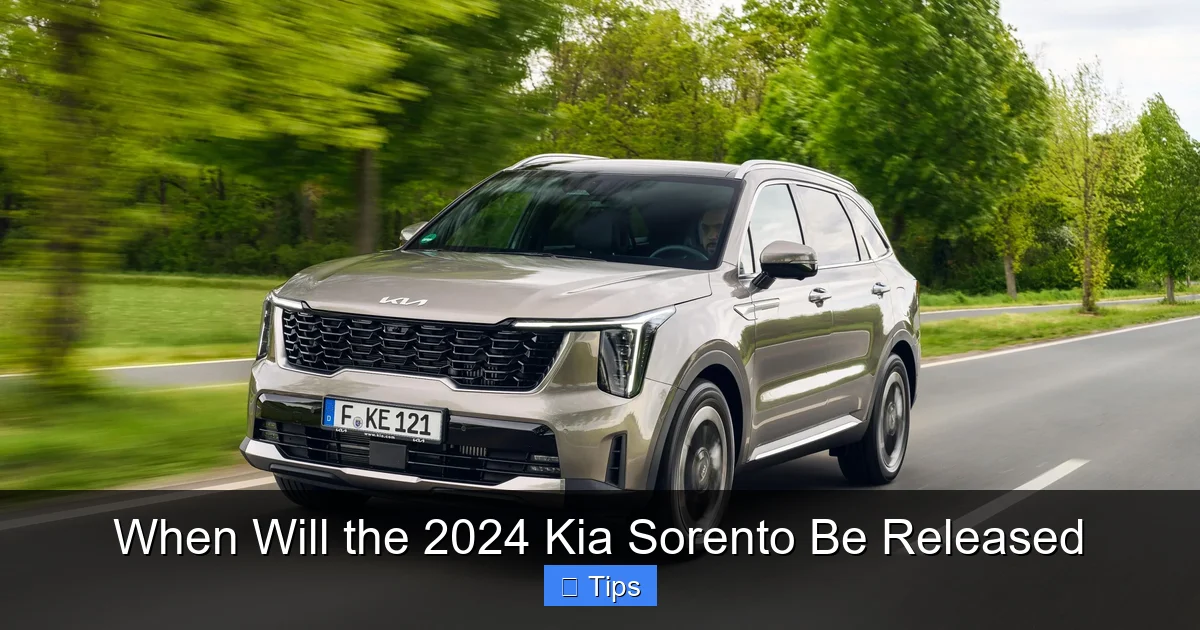 When Will the 2024 Kia Sorento Be Released