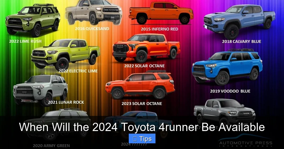 When Will the 2024 Toyota 4runner Be Available