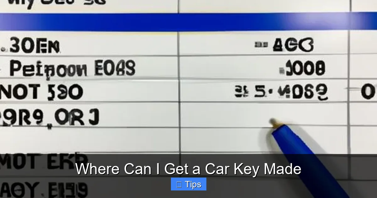 Where Can I Get a Car Key Made